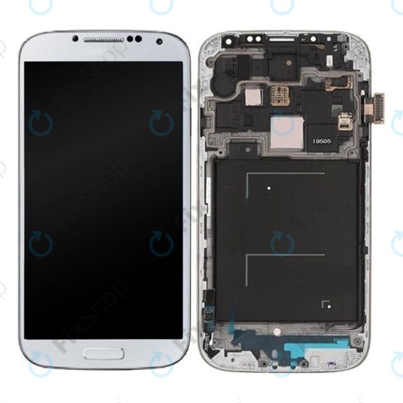 Samsung Galaxy S4 i9505 - LCD Display + Touchscreen Front Glas + Rahmen (White Frost) OLED