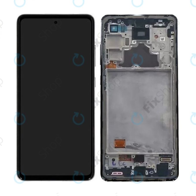 Samsung Galaxy A52 A525F, A526B - LCD Display + Touchscreen Front Glas + Rahmen (Awesome White) - GH82-25524D, GH82-25526D, GH82-25754D, GH82-25602D Genuine Service Pack