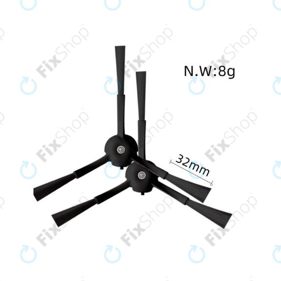 Ersatzteilset für Xiaomi Roborock S8, S8+, S8 Pro Ultra (1 Paar Hauptbürsten, 2x Filter, 2x Seitenbürste – schwarz)