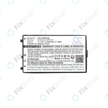 Batterie für Nintendo, 850mAh, Li-Ion, 3.7V, NTR-003, HQ