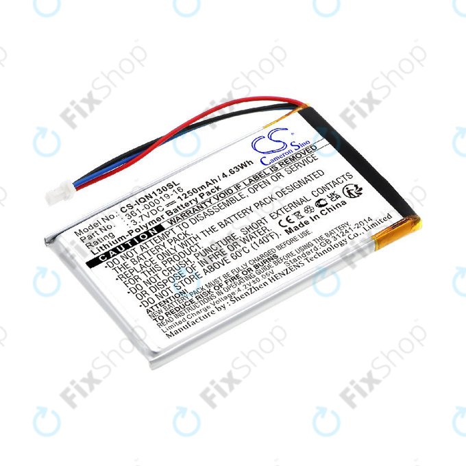 Batterie für Garmin Nüvi 1300, 1350, 1370, 1390, 1490, 1250mAh, Li-Pol, 3.7V, 361-00019-16, HQ