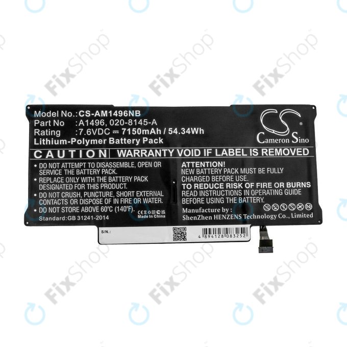 Apple MacBook Air 13" A1466 (Mid 2013 - Mid 2017) - Akku Batterie A1496 7150mAh HQ