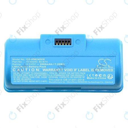 iRobot Braava Jet 240, 241, 244, 245, Mopping Robot - Akku Batterie 4446040, BC674 Li-Ion 3.6V 2000mAh HQ