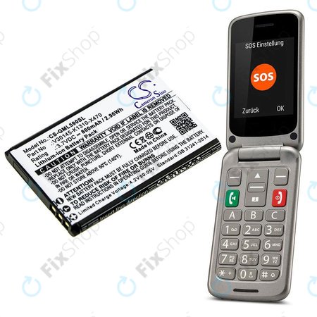Akku batterie für Saiet Lumina, Ready, Single, Brondi Amico Favoloso, Gigaset GI390, 590, 800mAh, Li-Ion, 3.7V, V30145-K1310-X470, HQ