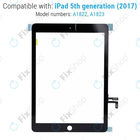 Apple iPad (5th Gen 2017) - Touchscreen Front Glas + Home Taste (Space Gray)