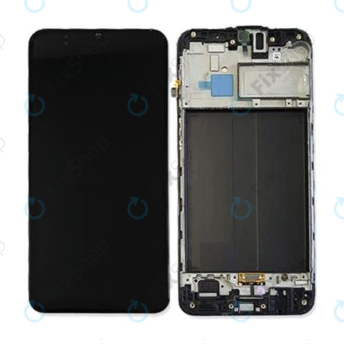 Samsung Galaxy M30 M305F - LCD Display + Touchscreen Front Glas + Rahmen (Black) - GH82-19347A, GH82-20624A Genuine Service Pack