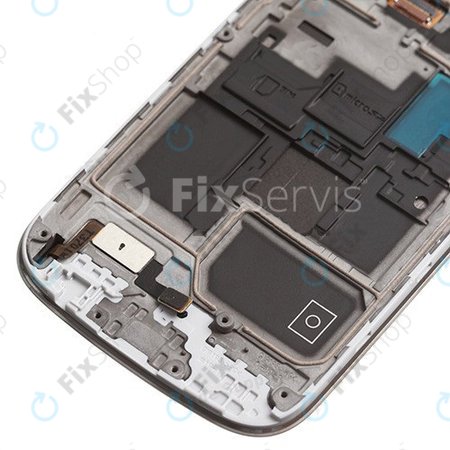 Samsung Galaxy S4 Mini i9195 - LCD Display + Touchscreen Front Glas + Rahmen (White Frost) - GH97-14766B Genuine Service Pack