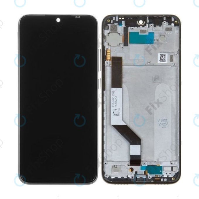 Xiaomi Redmi Note 7 - LCD Display + Touchscreen Front Glas + Rahmen (Space Black) - 5606100920C7, 560610100033, 560610125033 Genuine Service Pack