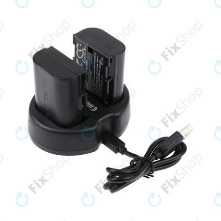 2 Akkus mit Ladegerät fürCanon EOS 5D Mark II, EOS 7D, 2000mAh, Li-Ion, 7.4V, LP-E6, HQ