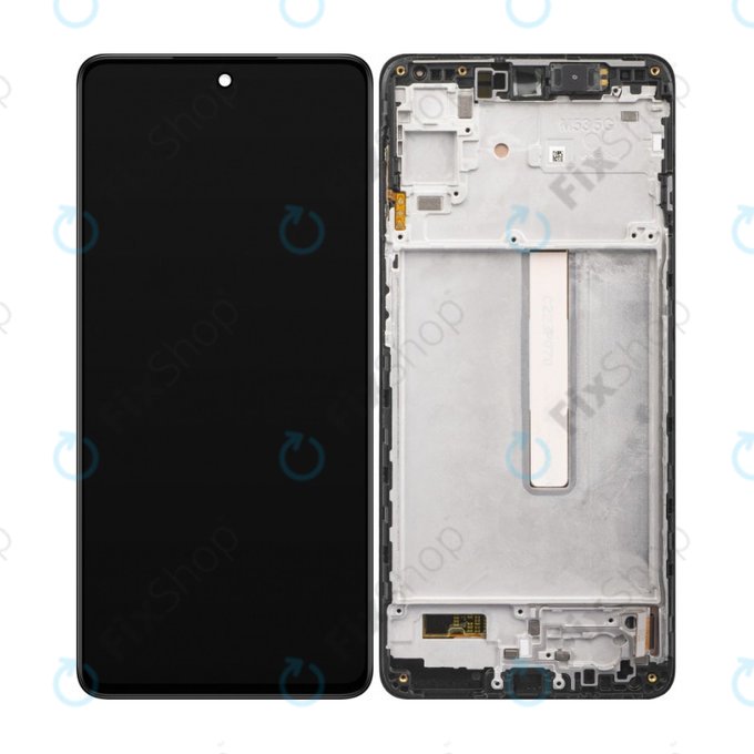 Samsung Galaxy M53 5G M536B - LCD Display + Touchscreen Front Glas + Rahmen (Black) OLED