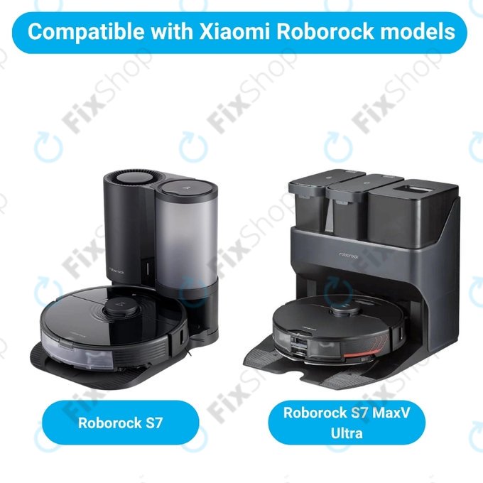 Ersatzteilset für Xiaomi Roborock S7, S7 MaxV Ultra (1x Hauptbürste, 2x Filter, 2x Seitenbürste – schwarz, 2x Wischtuch)