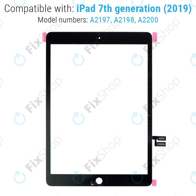 Apple iPad (7th Gen 2019, 8th Gen 2020) - Touchscreen Front Glas (Black)