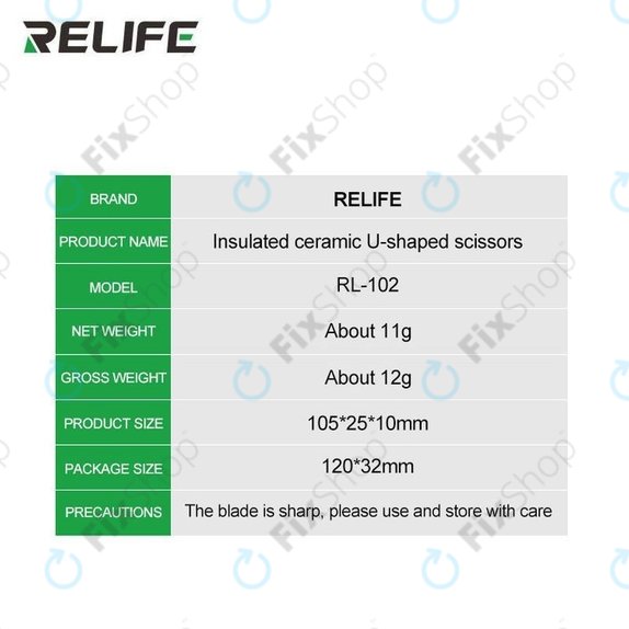 Relife RL-102 - Isolierte Keramikschere