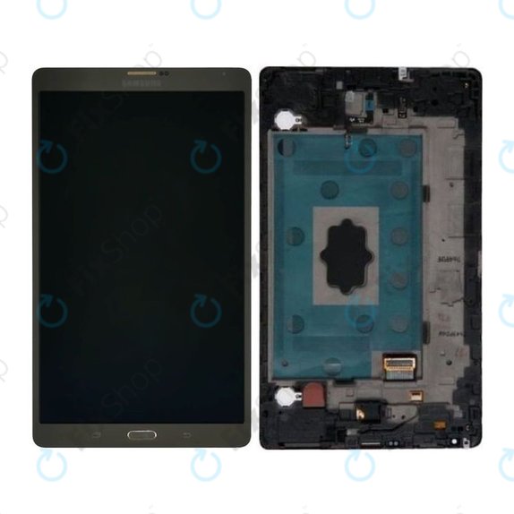 Samsung Galaxy Tab S 8.4 T705 - LCD Display + Touchscreen Front Glas + Rahmen (Titanium Bronze) - GH97-16095B Genuine Service Pack
