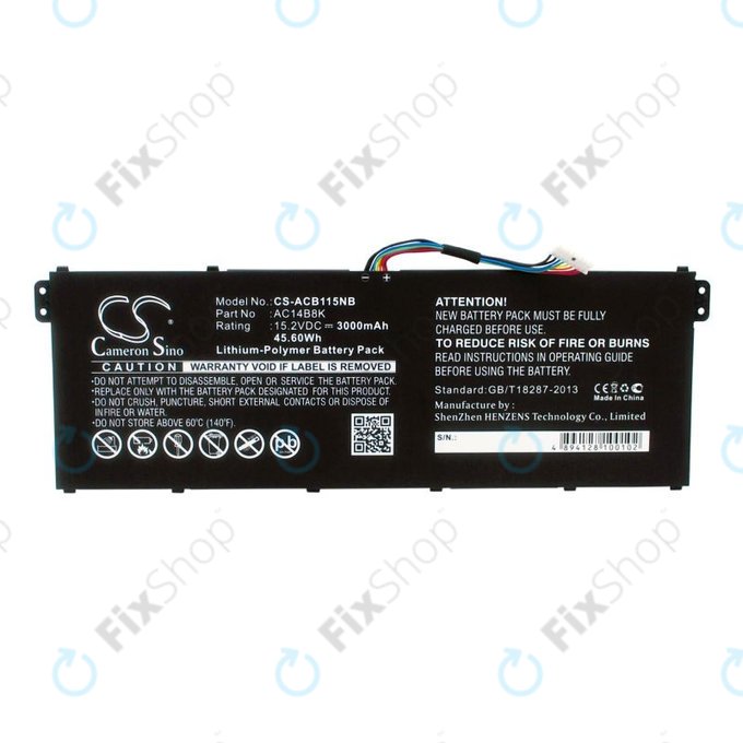 Akku batterie für Acer Aspire 5, 7 E5, V3, Chromebook 11, 13, 15, 3000mAh, Li-Pol, 15.2V, AC14B18K, HQ