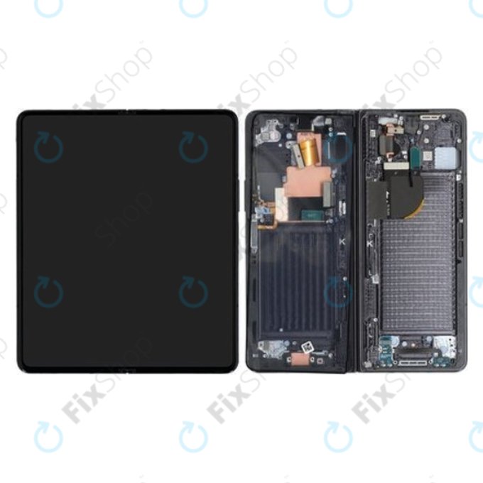 Samsung Galaxy Z Fold 5 F946B - LCD Display + Touchscreen Front Glas + Rahmen (Phantom Black) - GH82-31842A Genuine Service Pack