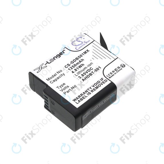 Akku batterie für Gopro Hero 8, Hero 6, 1250mAh, Li-Ion, 3.85V, AHDBT-501, HQ