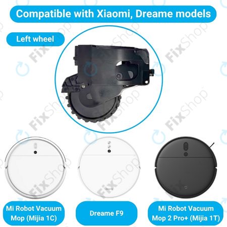 Xiaomi Dreame F9, Mi Robot Vacuum Mop (Mijia 1C), 2 Pro+ (Mijia 1T) - Rad mit Motor (Links) (Schwarz)