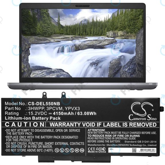 Batterie für Dell Latitude 5501, Latitude 5401, Latitude 14 5410, Latitude 15 5511, 4150mAh, Li-Ion, 15.2V, 3HWPP, HQ