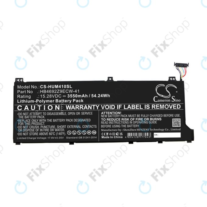 Batterie für Honor MagicBook 14, Huawei MateBook D14, MediaPad D14, MagicBook 14, 3550mAh, Li-Pol, 15.28V, HB4692Z9ECW-41, HQ