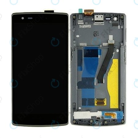 OnePlus One - LCD Display + Touchscreen Front Glas + Rahmen (Black) TFT