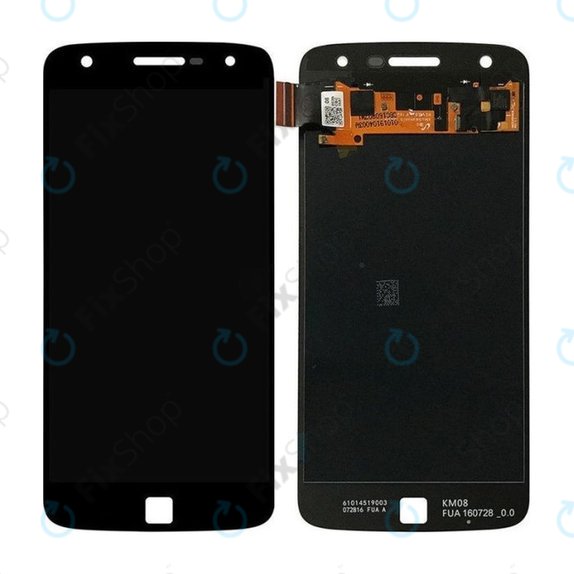 Motorola Moto Z Play XT1635-02 - LCD Display + Touchscreen Front Glas (Black) - 01019104003W Genuine Service Pack