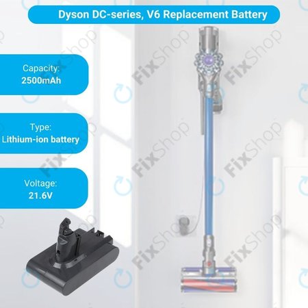 Dyson DC-series, V6 - Akku Batterie 965874-02 Li-Ion 21.6V 2500mAh HQ