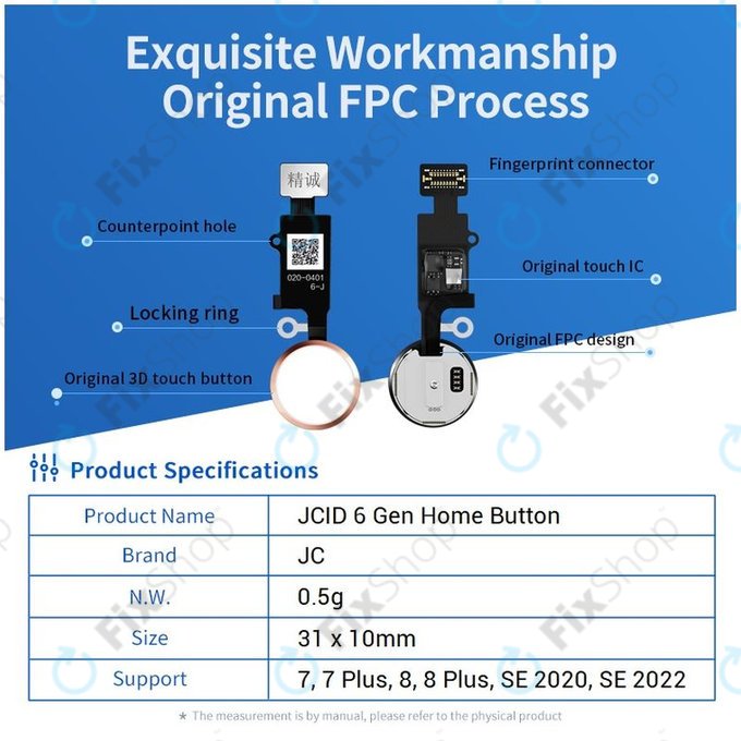 Apple iPhone 7, 7 Plus, 8, 8 Plus, SE (2020), SE (2022) - Home Taste JCID 7 Gen (Silver, White)