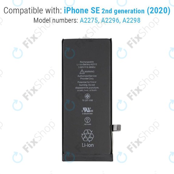 Akku Batterie für iPhone SE (2nd Gen 2020), 1821mAh, A2312, Service Pack