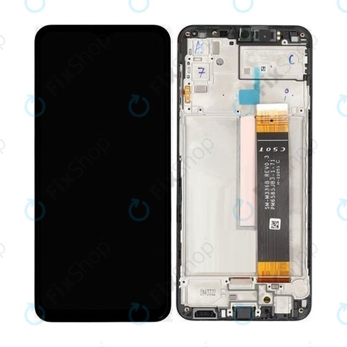 Samsung Galaxy M23 5G M236B - LCD Display + Touchscreen Front Glas + Rahmen (Black) - GH82-28487A, GH82-28488A, GH82-28492A Genuine Service Pack