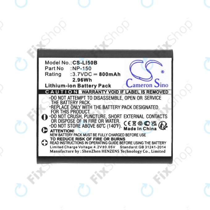 Akku batterie für Olympus MJU, Casio Exilim, Kodak PIXPRO, 800mAh, Li-Ion, 3.7V, NP-150, HQ