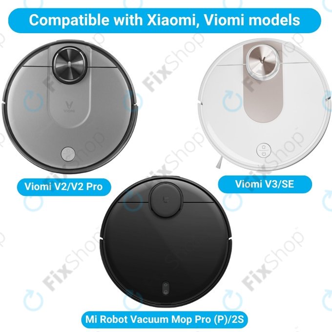 Ersatzteilset für Xiaomi Viomi V2, V2 Pro, V3, SE, Mi Robot Vacuum Mop Pro (P), 2S (1x Hauptbürste, 2x Filter, 2x Seitenbürste, 2x Wischtuch)