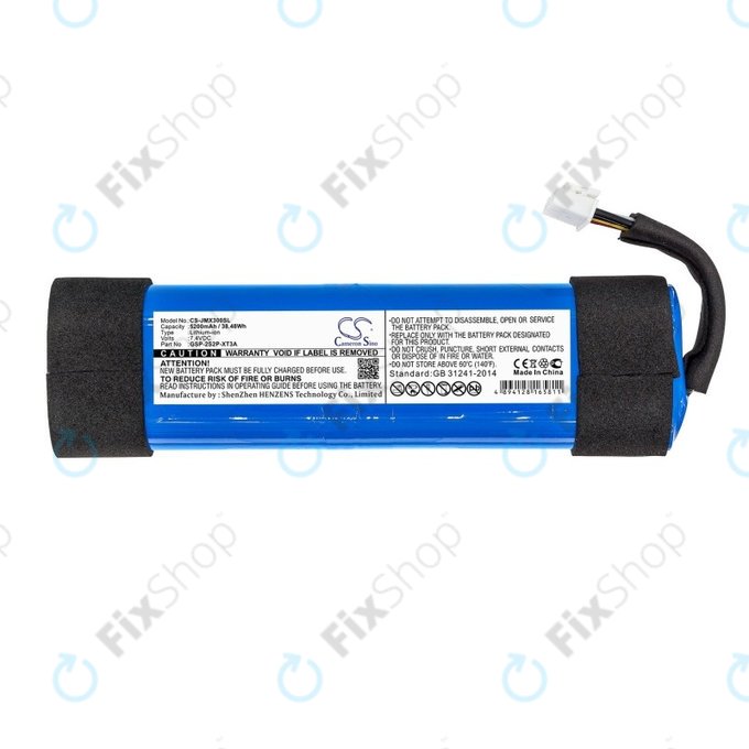 Batterie für JBL Xtreme 3, 5200mAh, Li-Ion, 7.4V, GSP-2S2P-XT3A, HQ