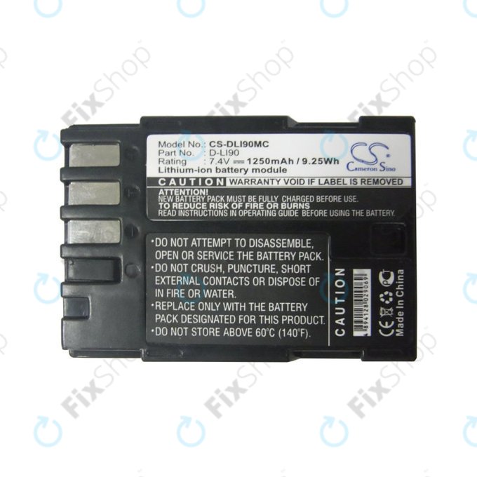 Batterie für Pentax 645d, K-5, 1250mAh, Li-Ion, 7.4V, D-LI90, HQ
