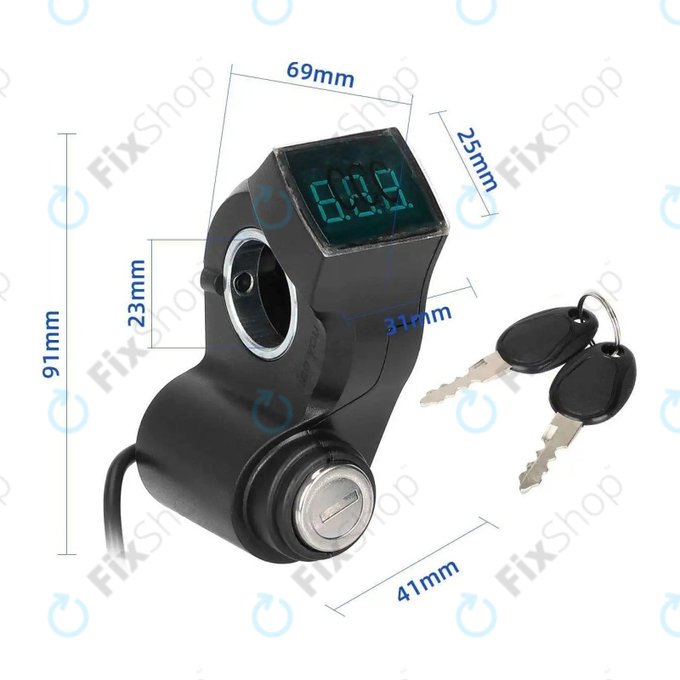 Kugoo Kirin M4, M4 Pro, Speedual, Zero 8X, 10X, MiniWalker, T10-DDM - Zündschalter mit Voltmeter