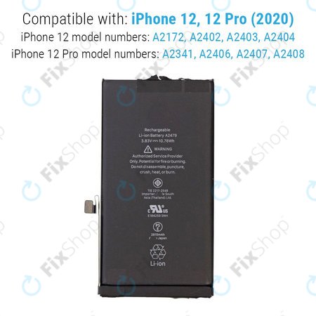 Apple iPhone 12, 12 Pro - Akku Batterie 2815mAh FixPremium