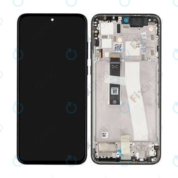 Motorola Edge 30 Neo XT2245 - LCD Display + Touchscreen Front Glas + Rahmen (Black Onyx) - 5D68C21403 Genuine Service Pack