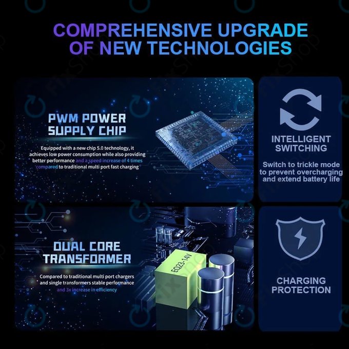 Mechanic V-Power 8 Pro - USB-Service-Ladestation mit USB-C, USB 3.0