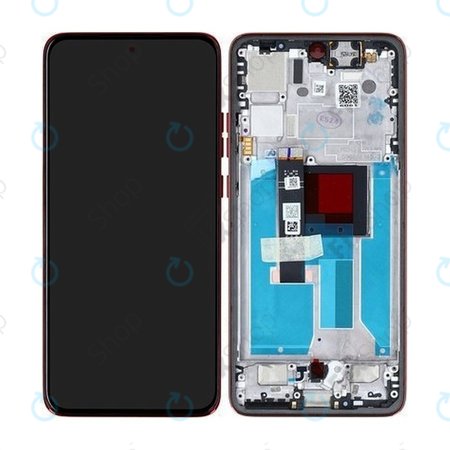 Motorola Edge 50 Neo - LCD Display + Touchscreen Front Glas + Rahmen (Poinciana) - 5D68C28684 Genuine Service Pack