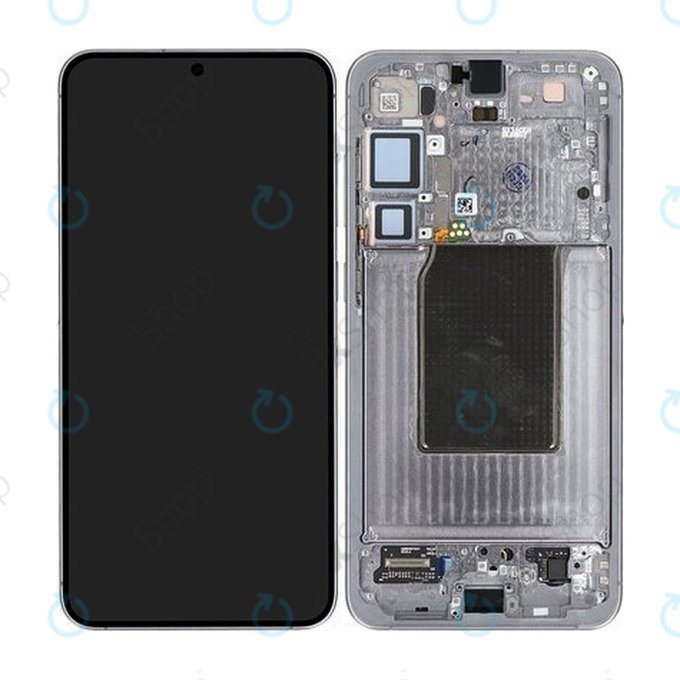 Samsung Galaxy S25 Plus - LCD Display + Touchscreen Front Glas + Rahmen (Silver Shadow) - GH82-36368A Genuine Service Pack