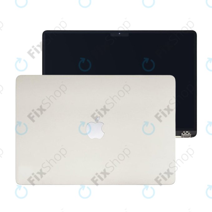 LCD-Display für MacBook Air 15", A3114 (2024), mit Frontglas und Deckel, Starlight, 661-40261, Genuine Apple