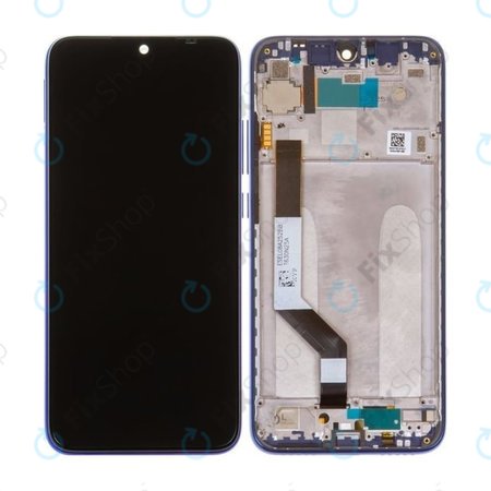 Xiaomi Redmi Note 7 - LCD Display + Touchscreen Front Glas + Rahmen (Neptune Blue) - 5610100140C7, 561010020033, 561010034033 Genuine Service Pack
