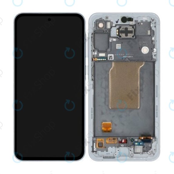Samsung Galaxy A55 A556B - LCD Display + Touchscreen Front Glas + Rahmen (Awesome Iceblue) OLED