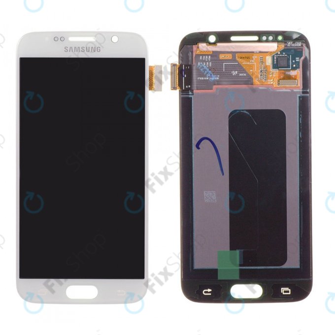 Samsung Galaxy S6 G920F - LCD Display + Touchscreen Front Glas (White Pearl) - GH97-17260B Genuine Service Pack