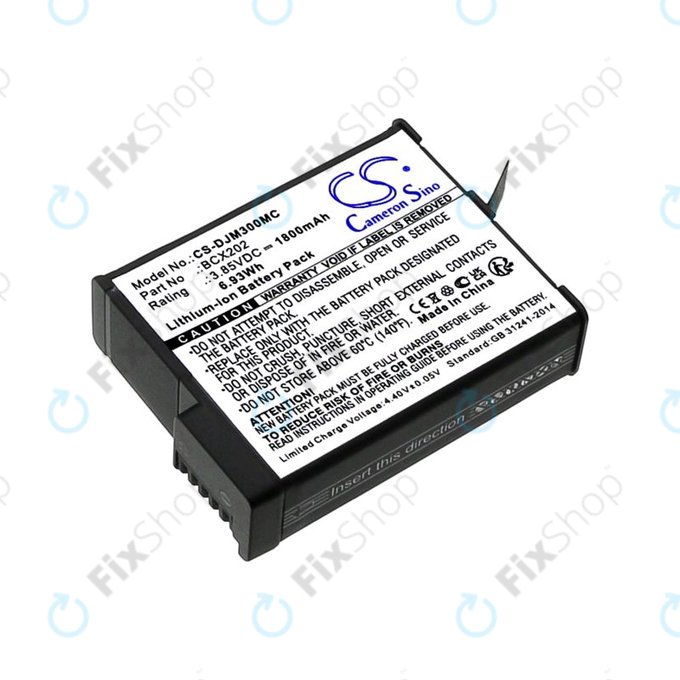 Akku batterie für DJI Osmo Action 3, Action 4, 1800mAh, Li-Ion, 3.85V, BCX202, HQ