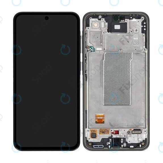 Samsung Galaxy A36 A366E - LCD Display + Touchscreen Front Glas + Rahmen (Awesome Black) - GH82-36841A Genuine Service Pack