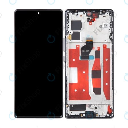 Honor 70 FNE-AN00 - LCD Display + Touchscreen Front Glas + Rahmen (Midnight Black) TFT