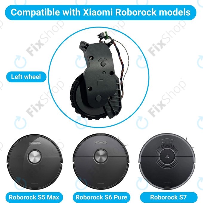 Xiaomi Roborock S5 Max, S6 Pure, S7 - Rad mit Motor (Links) (Schwarz)