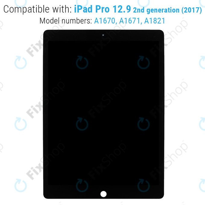 Apple iPad Pro 12.9 (2nd Gen 2017) - LCD Display + Touchscreen Front Glas + IC Modul (Black) Refurbished