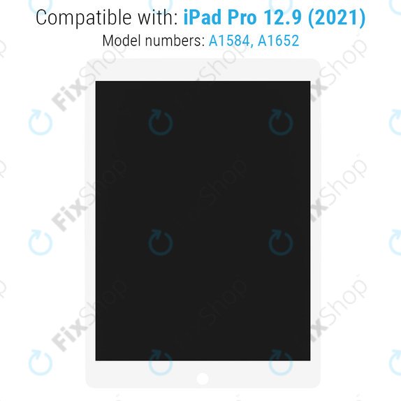 LCD-Display für iPad Pro 12.9" (1st Gen 2015), White, Touchscreen-Glas und IC Board mitout Frame, Refurbished